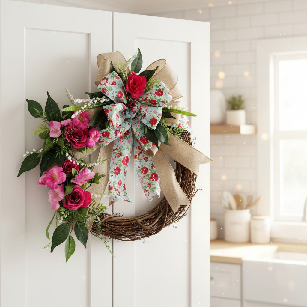 Blossom Lane – Handmade Floral Grapevine Wreath