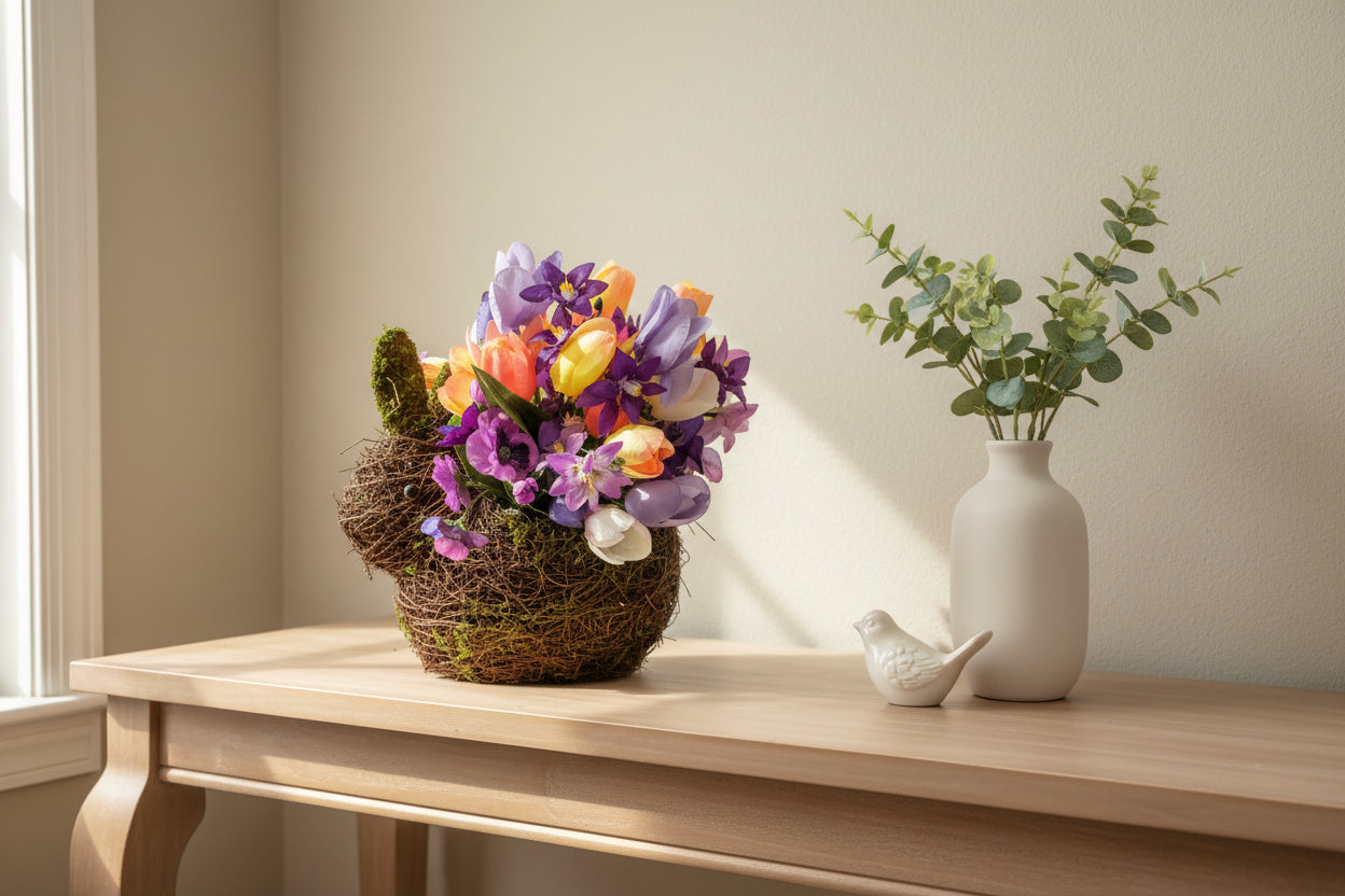 Meadowhop Bunny – Moss Covered Grapevine Spring Accent