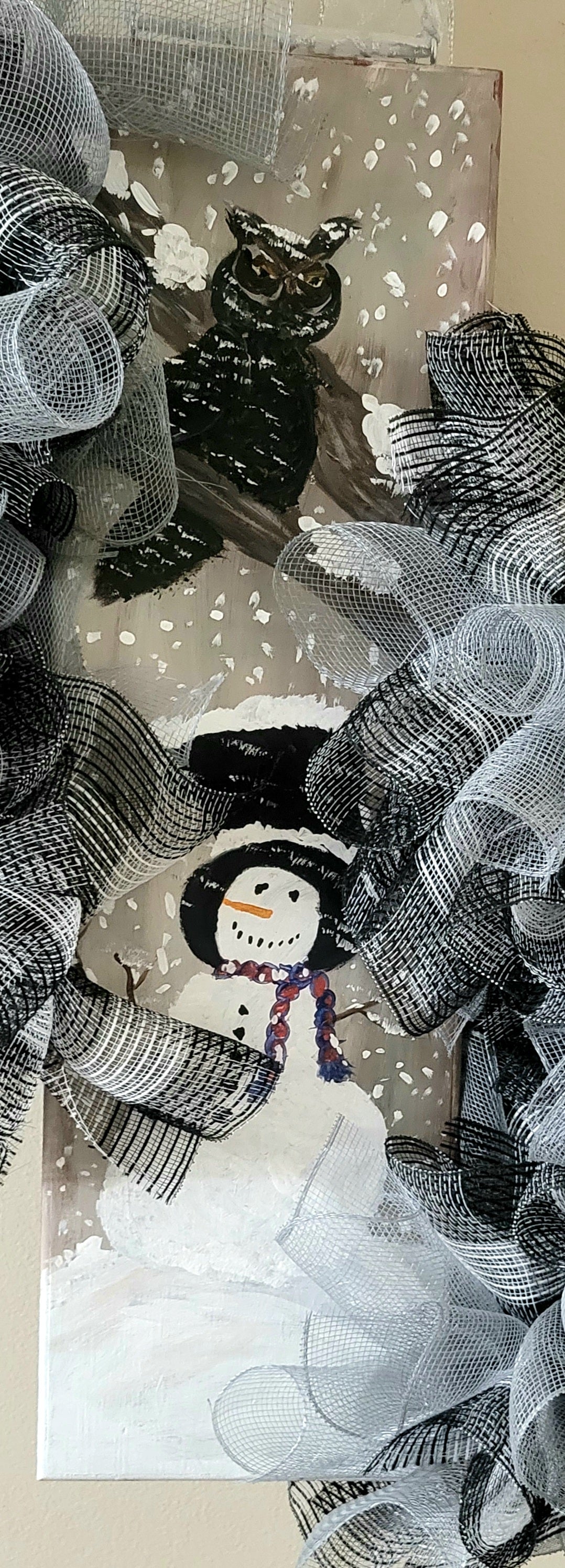 Frosted Twilight – Double-Sided Winter Door Hanger