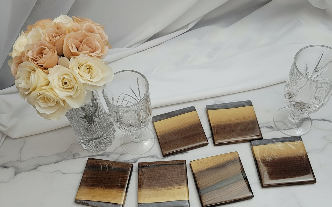 Twilight Cascade Coaster Set - Handmade