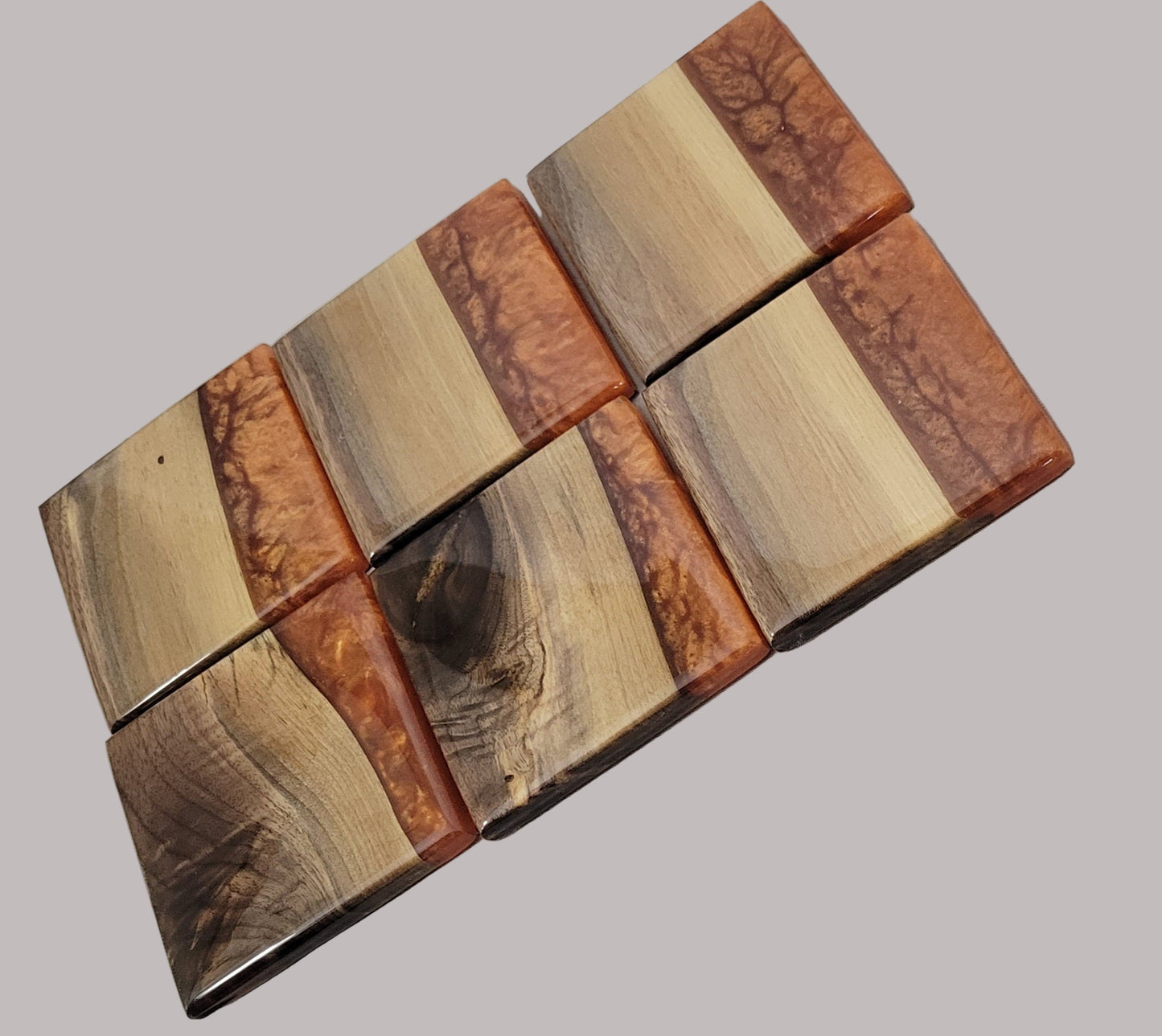 Copper Creek – Black Walnut Coaster Set with Copper Epoxy