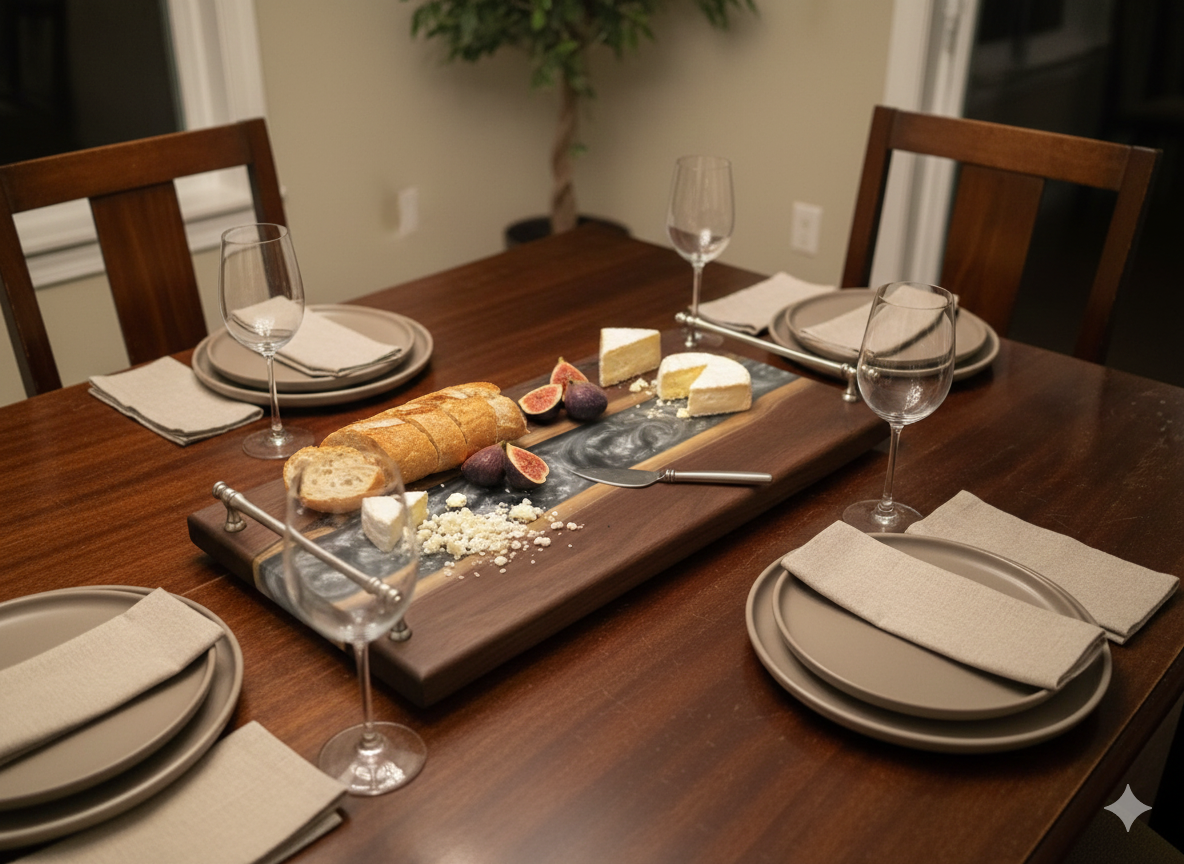Silver Channel – Black Walnut Charcuterie Board