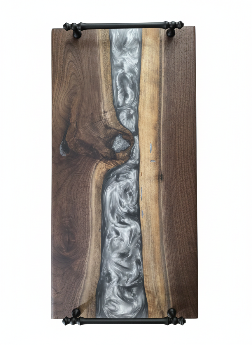 Silver Tides – Black Walnut Charcuterie Board