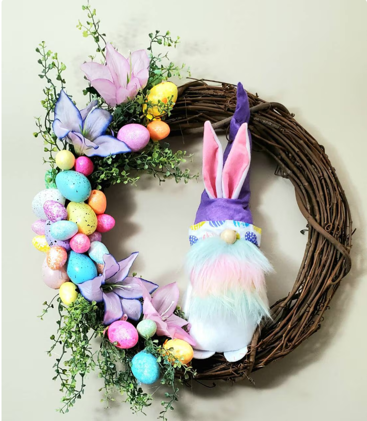 Egg Hunt Hideaway – Bunny Gnome Spring Wreath
