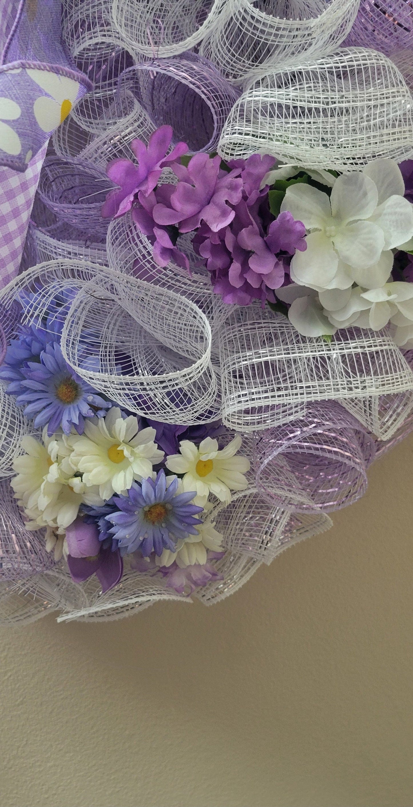 Lavender Elegance – Purple Floral Deco Mesh Spring Wreath