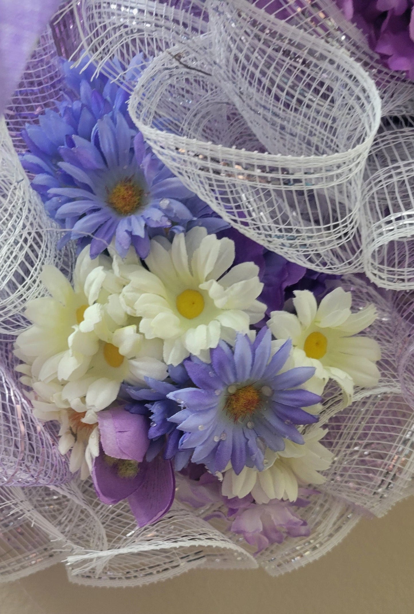 Lavender Elegance – Purple Floral Deco Mesh Spring Wreath