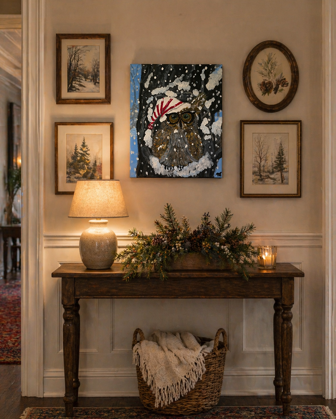 Snowcap Watch – Winter Owl Canvas Wall Art