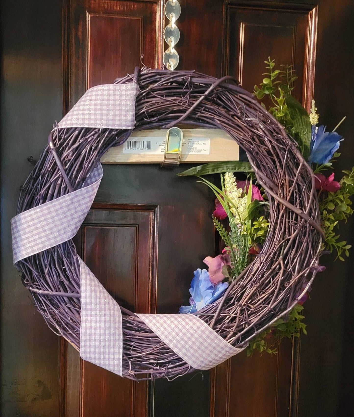 Spring Serenade- Purple Floral Grapevine Wreath